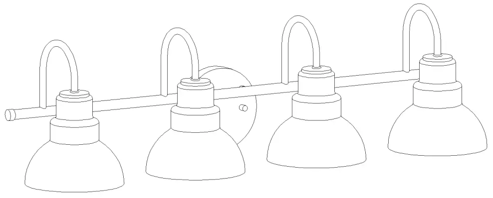 ZEVNI A04794W4 29 1 Inch 4 Light Gold or Black Transitional Vanity Light-