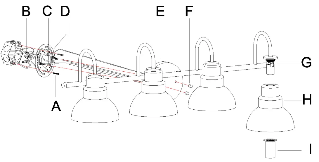 ZEVNI A04794W4 29 1 Inch 4 Light Gold or Black Transitional Vanity Light-fig2