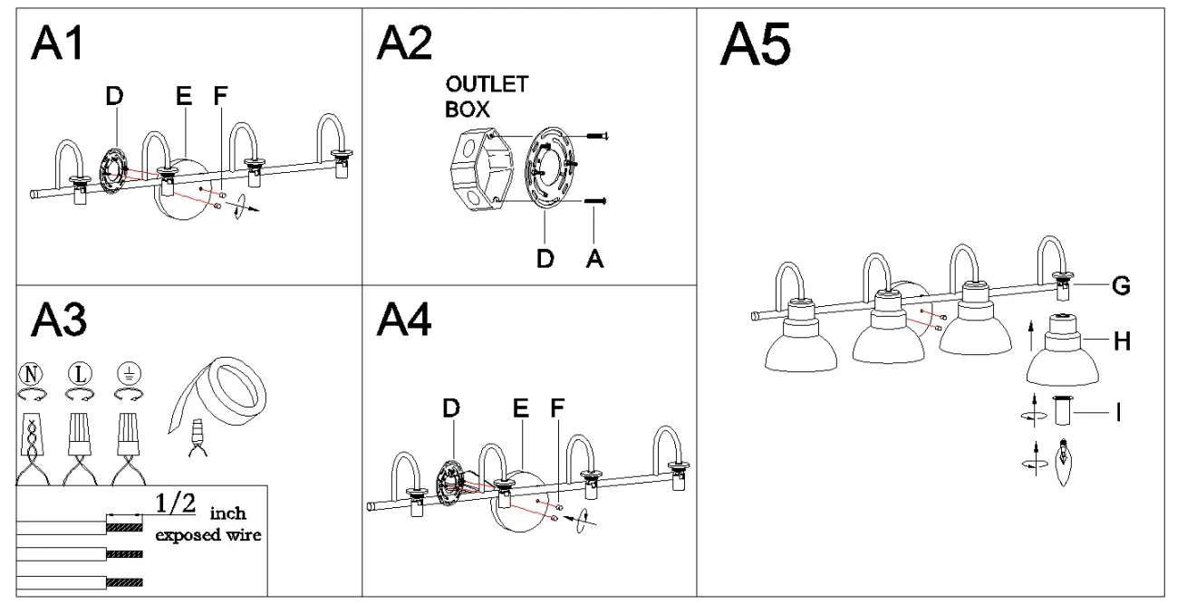 ZEVNI A04794W4 29 1 Inch 4 Light Gold or Black Transitional Vanity Light-fig3