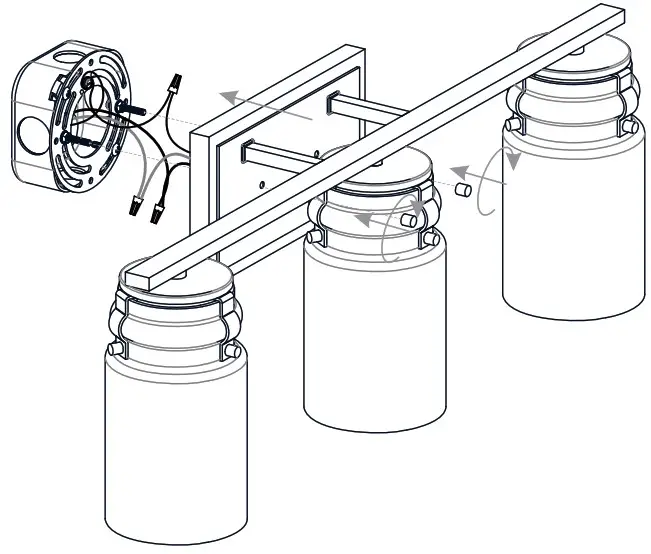 QUOIZEL KEE8624MBK Keesey 3 Light 24 Inch Wide Bathroom Vanity Light - Install Fixture Body
