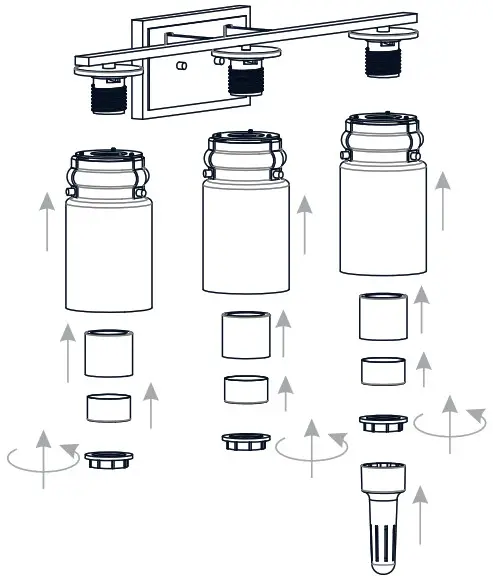 QUOIZEL KEE8624MBK Keesey 3 Light 24 Inch Wide Bathroom Vanity Light - Install Glass Shade