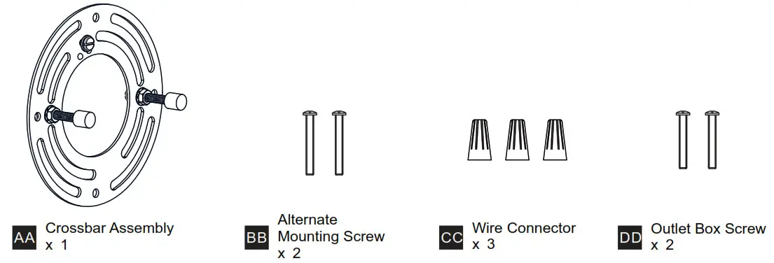 QUOIZEL KEE8624MBK Keesey 3 Light 24 Inch Wide Bathroom Vanity Light - MOUNTING HARDWARE