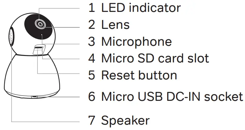Chacon IPCAM RI 03 Indoor Rotating HD WiFi Camera - Product description