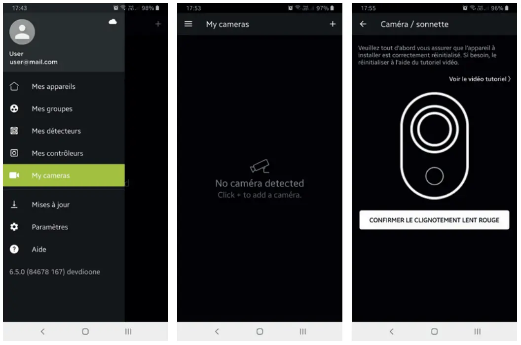 Chacon IPCAM RI 03 Indoor Rotating HD WiFi Camera - screen instructions