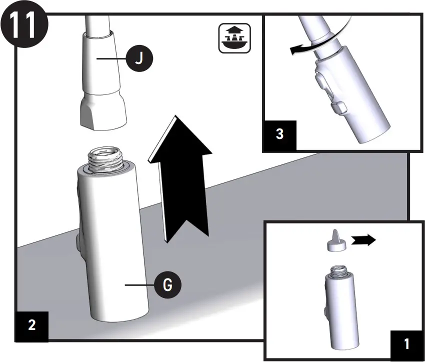 MOEN 5622BL Kitchen Sink Faucets Single Lever Pull Out Spout Hot and Cold Water Mixers - Figure 13