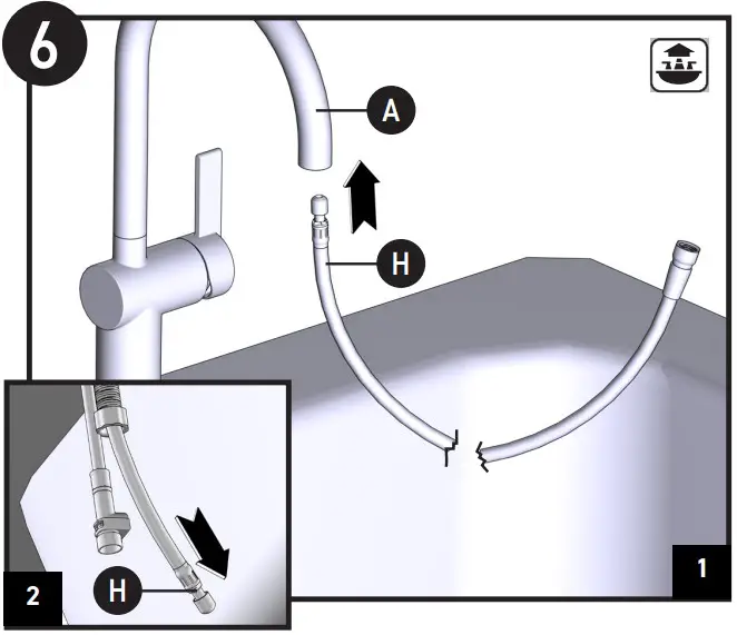 MOEN 5622BL Kitchen Sink Faucets Single Lever Pull Out Spout Hot and Cold Water Mixers - Figure 6