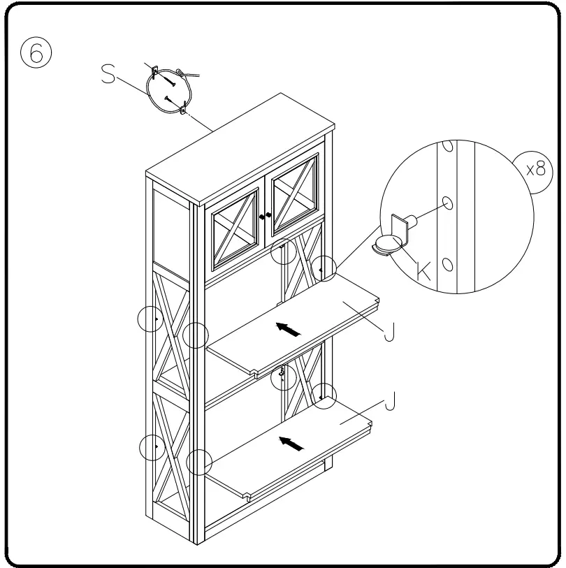 ASHLEY H64717 Bolanburg 75 Inch Bookcase - Figure 5
