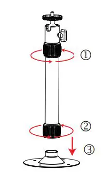 NEBULA D0724 Projector Stand User Guide - Detach the Base Plate