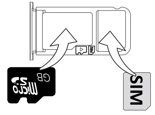 Doro 8100 Smartphone - . Place the SIM card into the correct tray slot to ensure that it can be recognized by the phone.