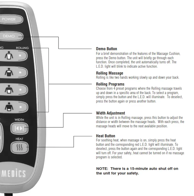 Homedics MCS-510H Total Back + Shoulder Shiatsu Cushion with Heat Instruction - Total Back2