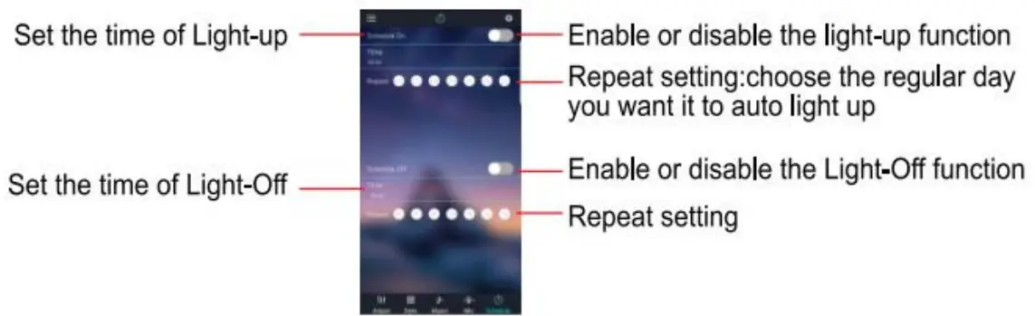 Worldsemi WS2812 LED Strip Light With Remote - Timer interface