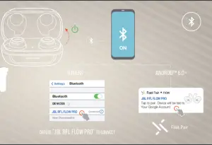 JBL REFLECT FLOW PRO Quantum 350 Wireless Gaming Headse - power