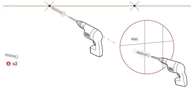 GETPRO M2424B 24 Inch Round LED Vanity Mirror Wall Hanging Mirror Installation Guide - Drive in the screw cross the bottom support