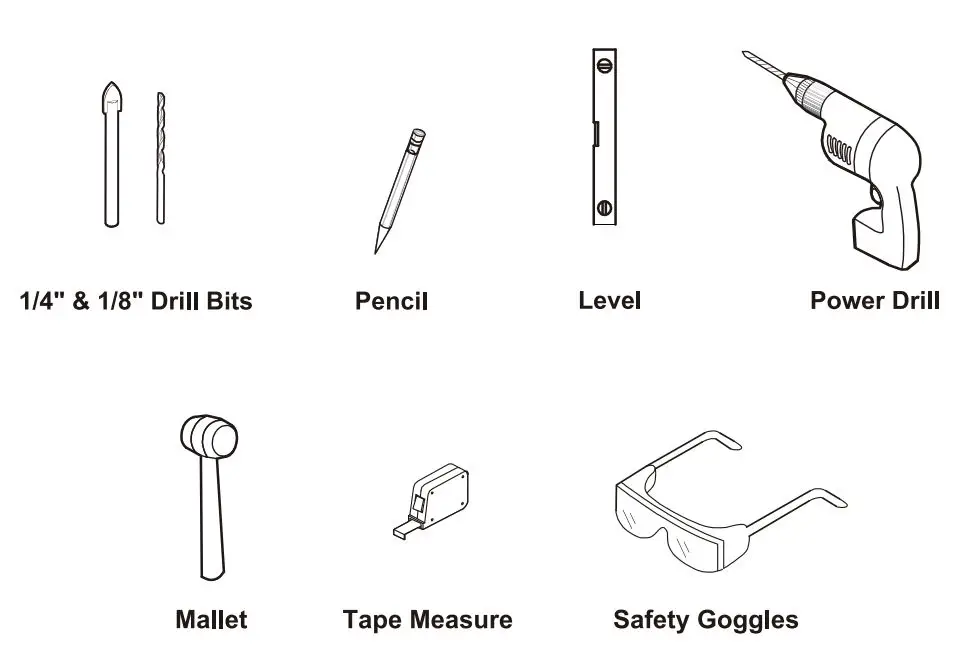 GETPRO M2424B 24 Inch Round LED Vanity Mirror Wall Hanging Mirror Installation Guide - Tools Required