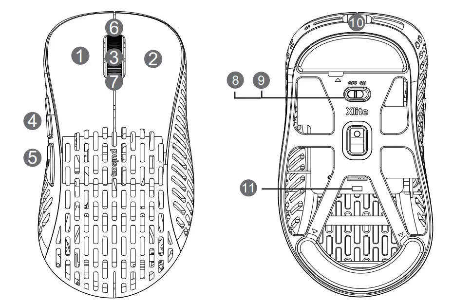 pulsar PAW3370 Xlite Wireless Gaming Mouse - figure 1