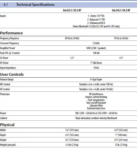 Technical Specifications
