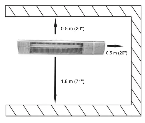COSTWAY FP10034 Wall Mounted Infrared Heater FIG 1