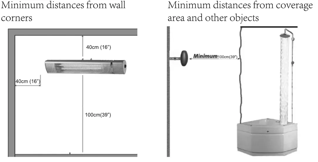 COSTWAY FP10034 Wall Mounted Infrared Heater FIG 8