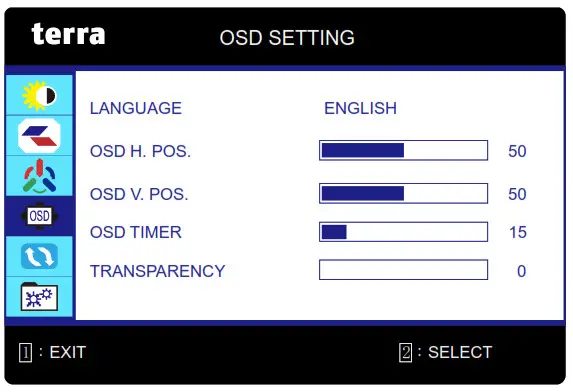 terra B07S1K1XHR 2463W PV 23.8 Inch LED TV- OSD SETTING