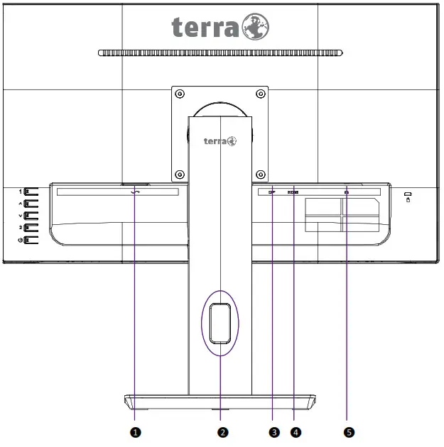 terra B07S1K1XHR 2463W PV 23.8 Inch LED TV- Rear View