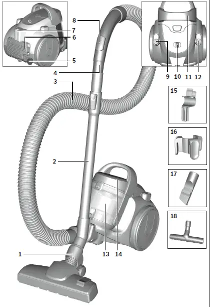 BOSCH BGS05A220 Bagless Vacuum Cleaner FIG 111111
