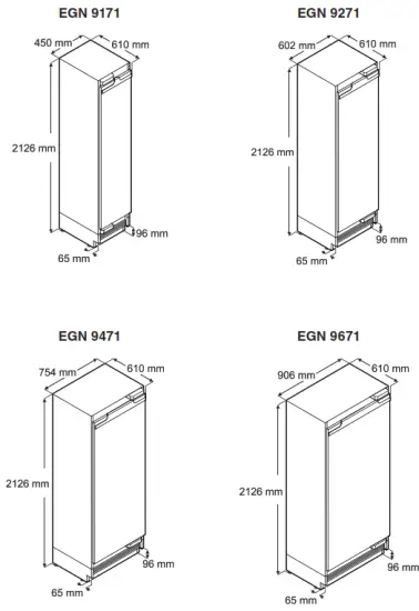 LIEBHERR EGN 91 Freezer - dimensions