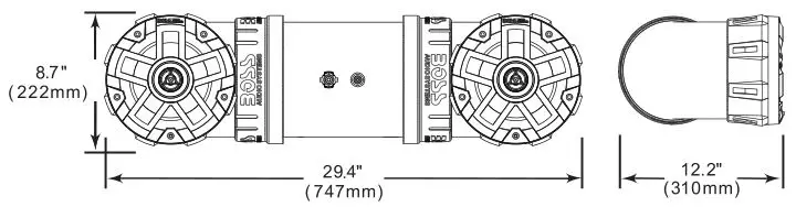 BOSS All-Terrain Sound System - DIMENSIONS