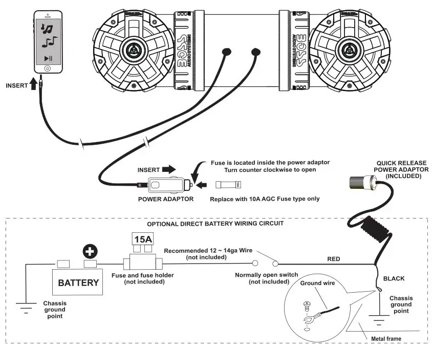 BOSS All-Terrain Sound System - WIRE DIAGRAM