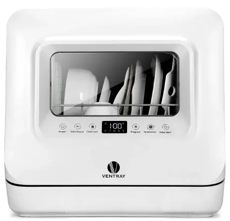 VENTRAY DW55AD Portable Countertop Dishwasher with Air-Dry Function
