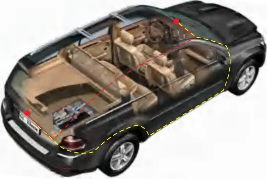 VECLESUS VT1 HD Car Mirror Rear View Camera System - Wire Routing