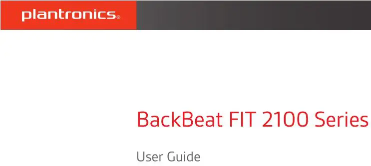 plantronics BackBeat FIT 2100 Series User Guide