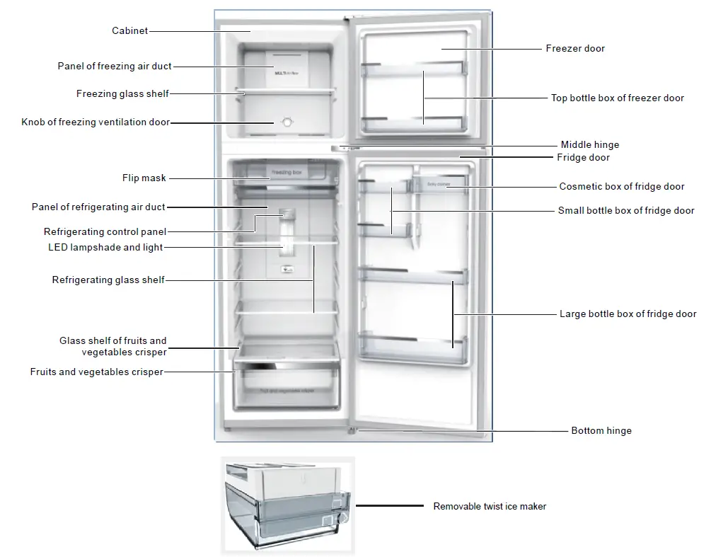 Midea JHTMF239SS 239L Stainless Steel Fridge Freezer 29