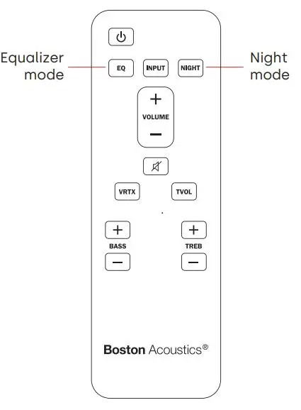 Boston acoustics TVEE 22 Soundbar User Manual - sound modes