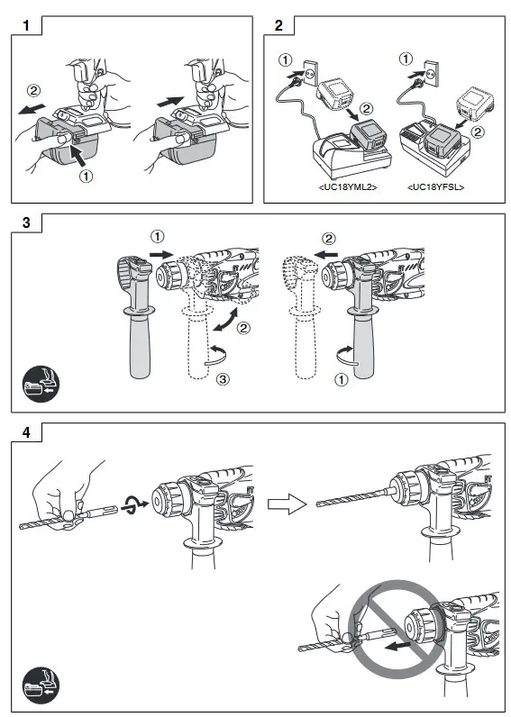 HIKOKI DH 14DSL Li-Ion Cordless Rotary Hammer - figure 4