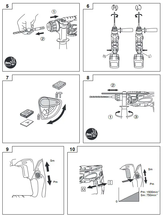 HIKOKI DH 14DSL Li-Ion Cordless Rotary Hammer - figure 5