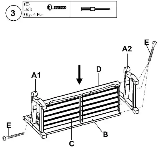Member s Mark Painted Porch Swing Instruction Manual - Attach the front apron