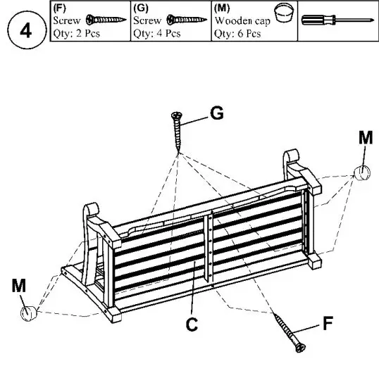 Member s Mark Painted Porch Swing Instruction Manual - Secure the seat