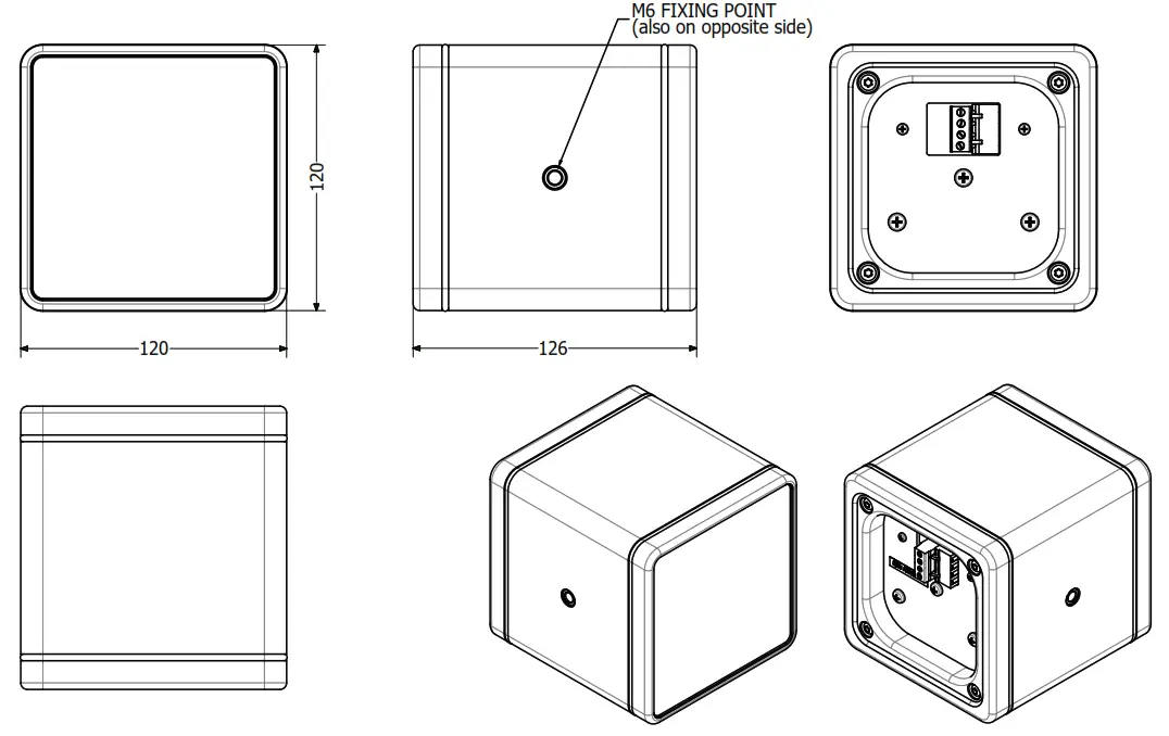 outline Charlie 4 Miniature Loudspeaker - OVERALL DIMENSIONS