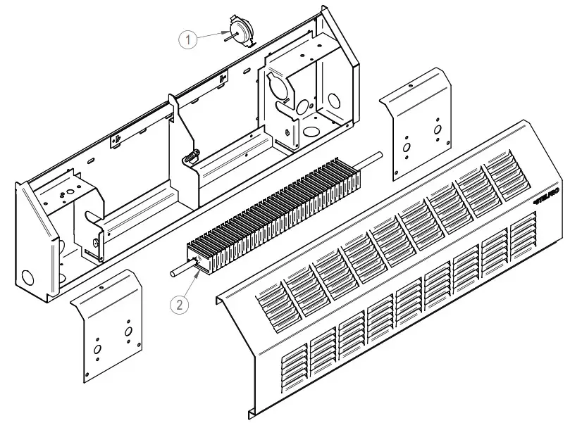 stelpro INSSCAS0622 SLOPED ARCHITECTURAL BASEBOARD - REPLACEMENT COMPONENT LIST
