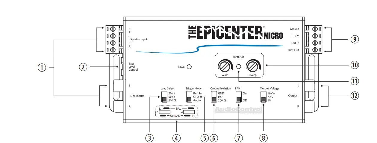 Audiocontrol 161EPICEM Epicenter Micro Bass Restoration Processor and Line Output Converter-1