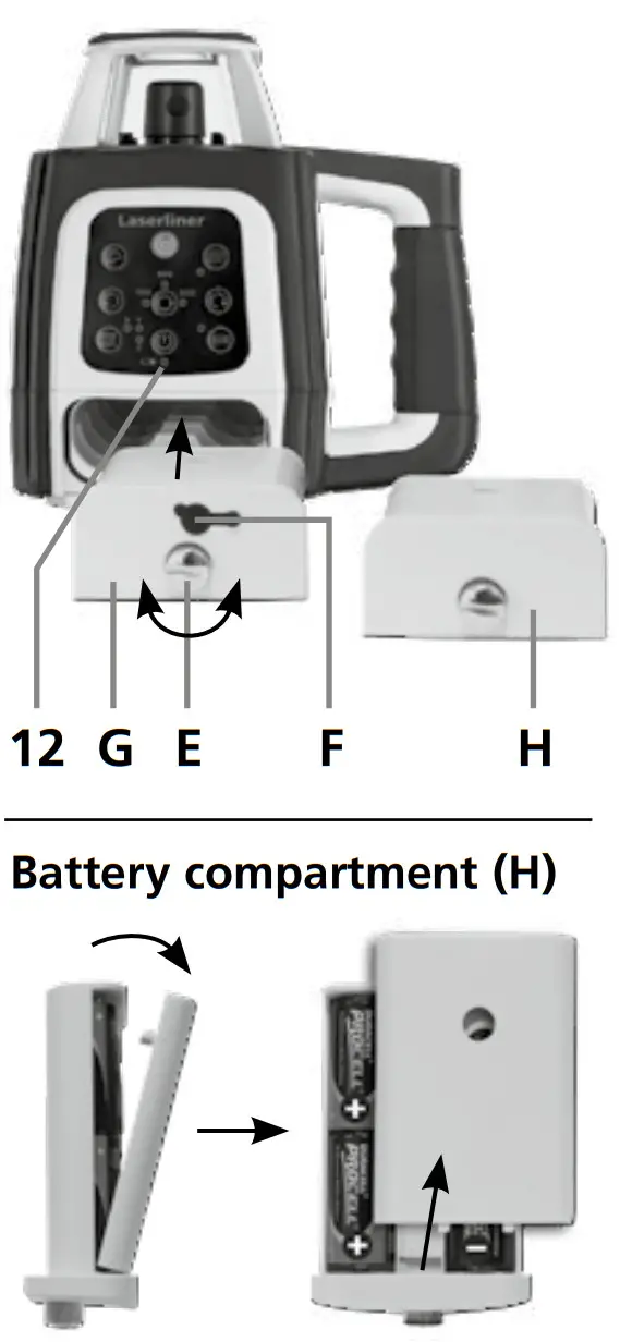 Laserliner 056 050 Centurium Express G Rotary Lasers - Battery charging
