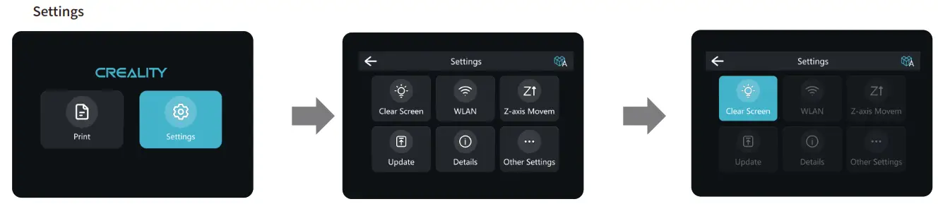 CREALITY HALOT MAX 3D Printer - Settings