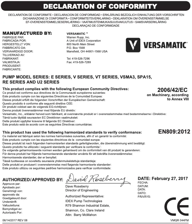 Declaration of Conformity