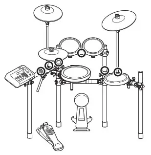 YAMAHA DTX6K - Plug the adaptor’s AC
