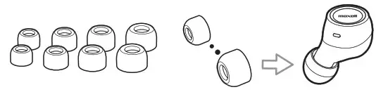 maxell MXH-BTW500 Bluetooth - Choosing an earpiece