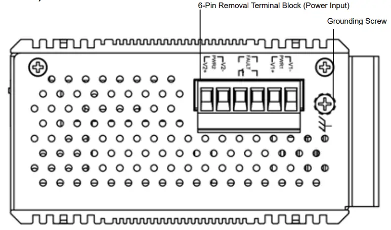 antaira LMX 1202M SFP series 12 Port Industrial Managed Ethernet Switch - Top Panel View