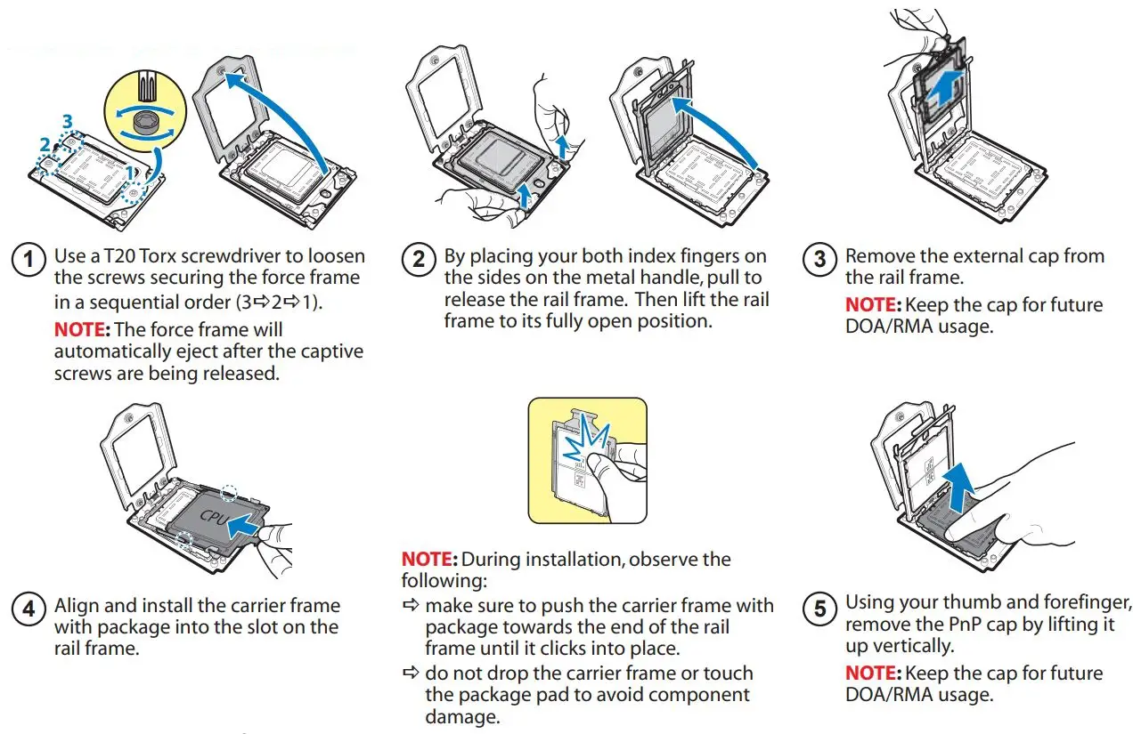 TYAN FT65T-B8030 AMD EPYC GPU Pedestal Server Installation Guide - Install the Processor