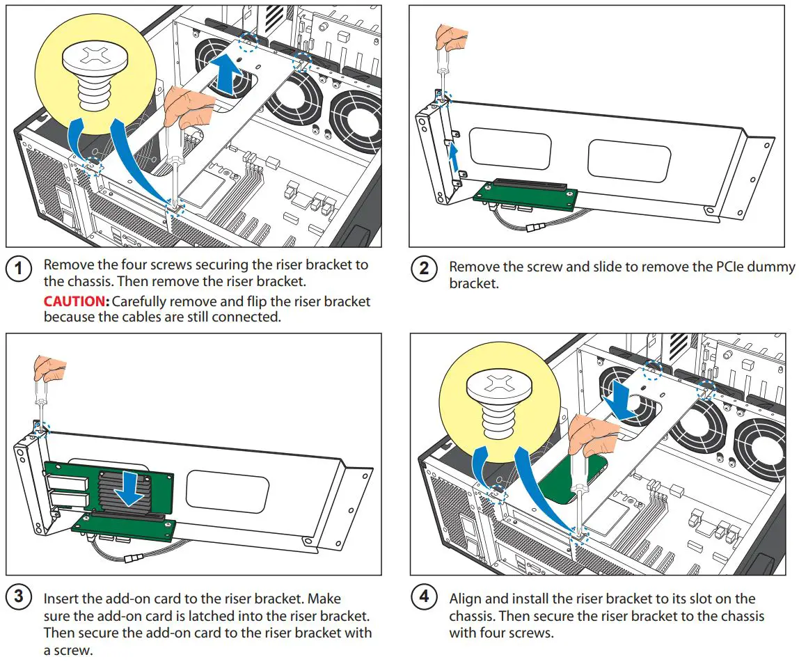 TYAN FT65T-B8030 AMD EPYC GPU Pedestal Server Installation Guide - Installing the Add-On card