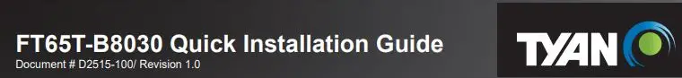 TYAN FT65T-B8030 AMD EPYC GPU Pedestal Server Installation Guide