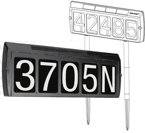 GAMA SONIC 80i90081 Solar Address Sign WITH Dual Color LEDS